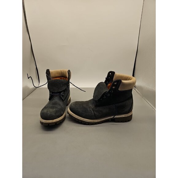 Mens Timberland 6” Premium Blue Suede Boots Size 8M Lace Up - Picture 1 of 8